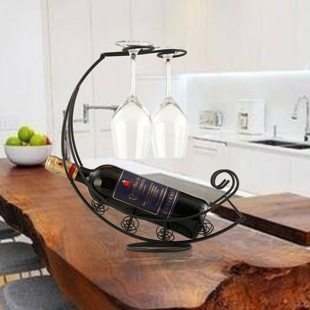 European wine and glass holder