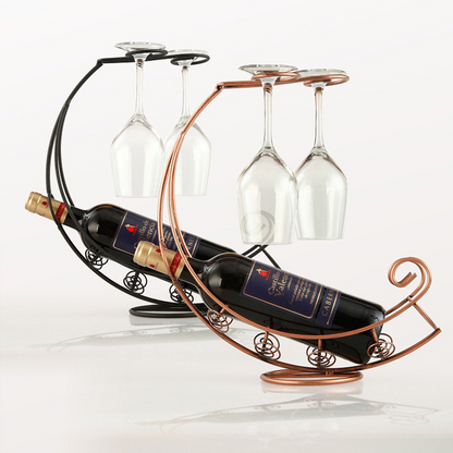 European wine and glass holder