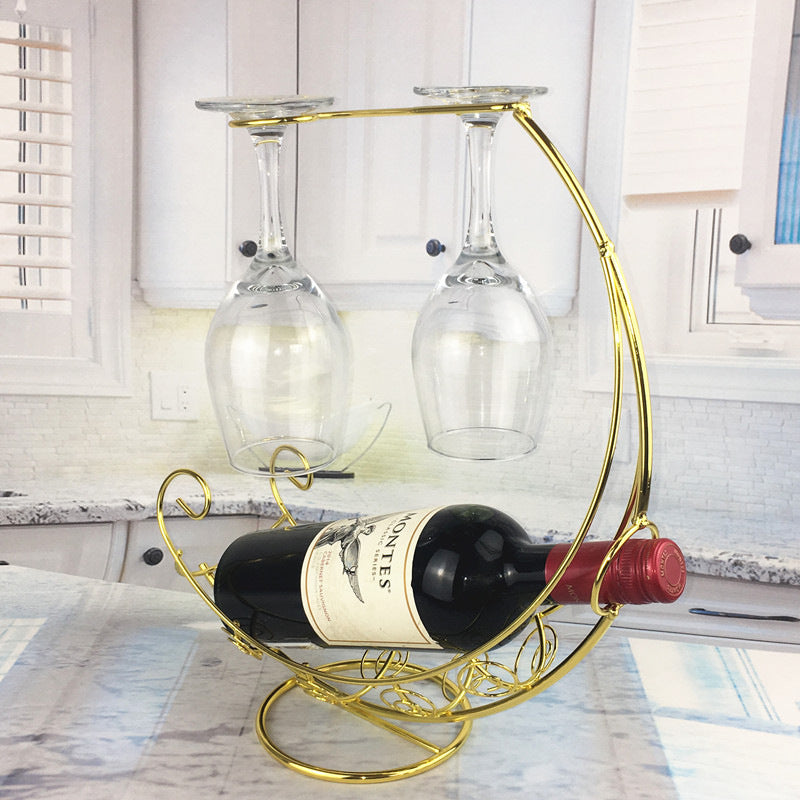 European wine and glass holder