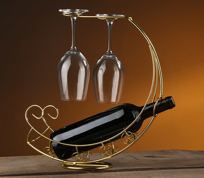 European wine and glass holder