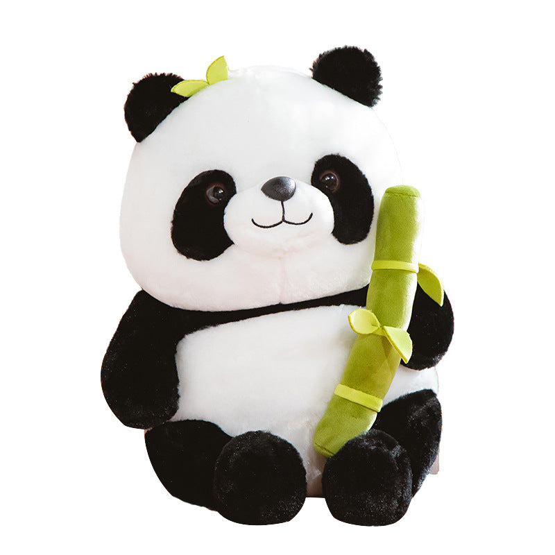 Panda soft toy plus plush bamboo tube