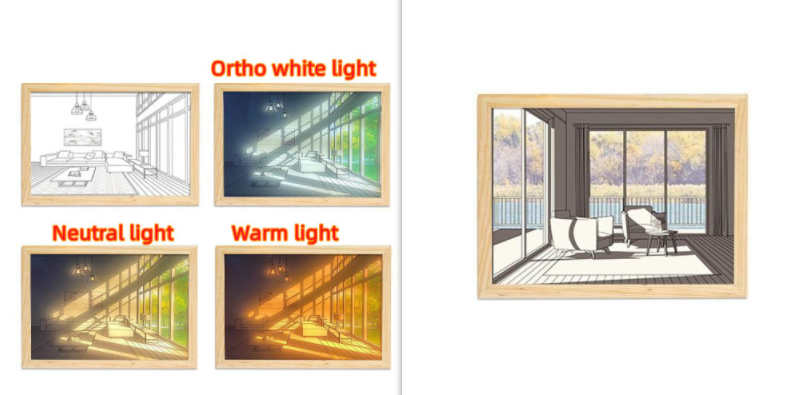 Painting/Drawing with Simulated Night Light Sunshine