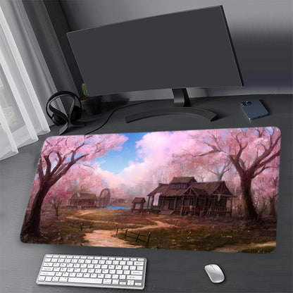 Pixel City art desk pad