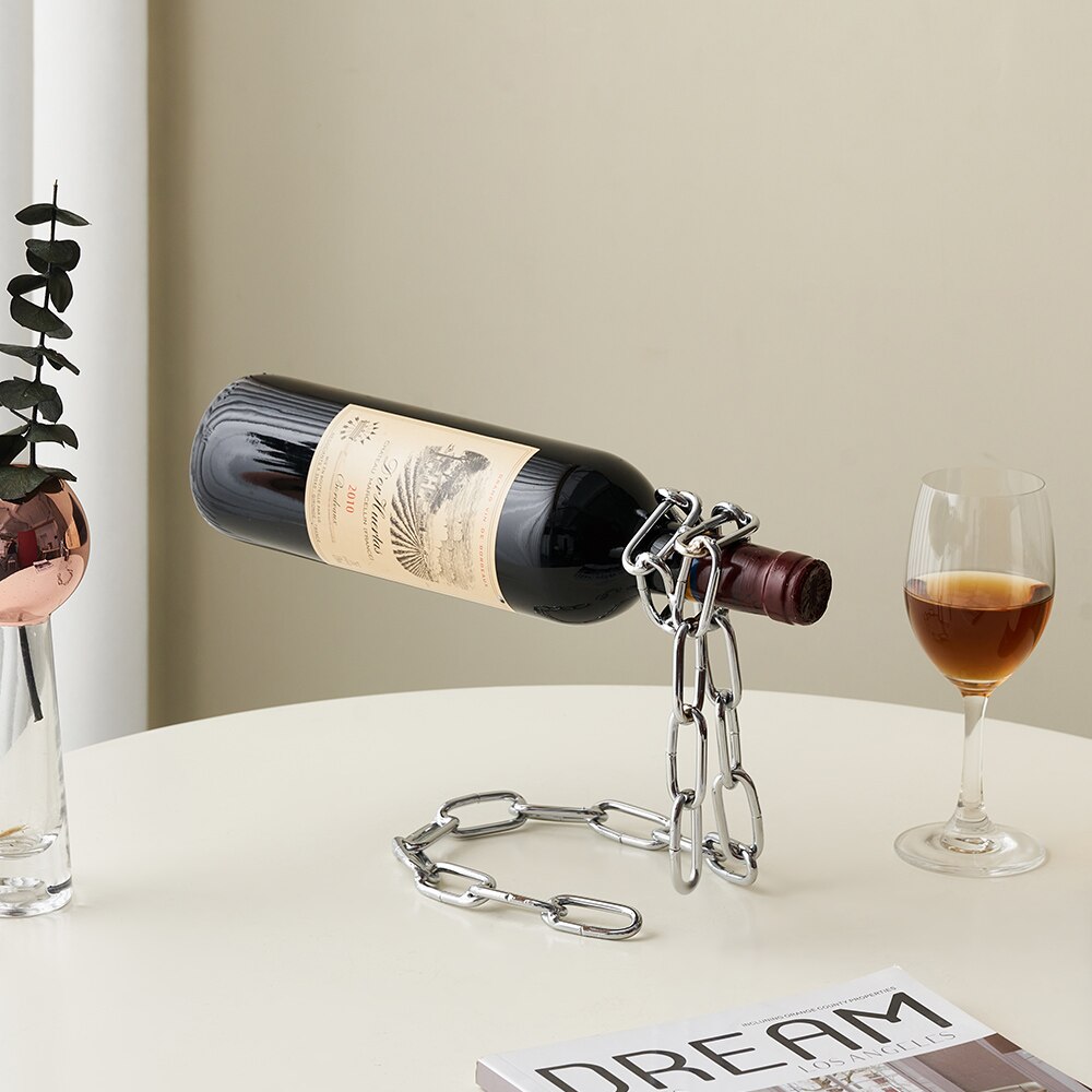 Wine Bottle Holder Suspended Iron Chain