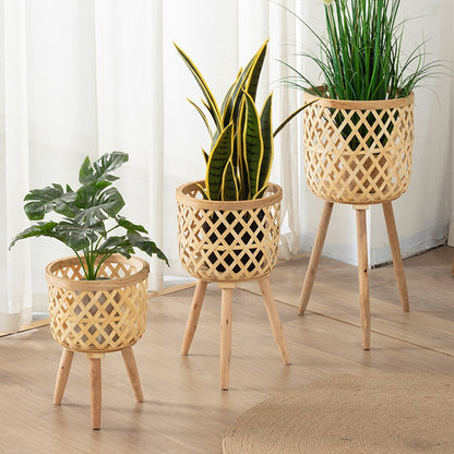 Bamboo Woven Flower Pot