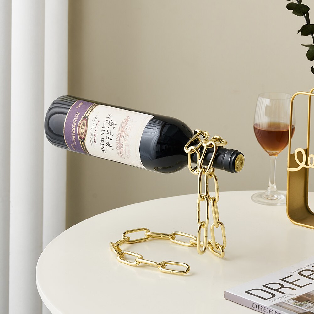 Wine Bottle Holder Suspended Iron Chain