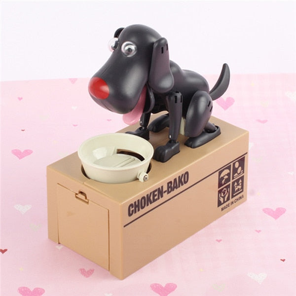 Coin money box dog robot