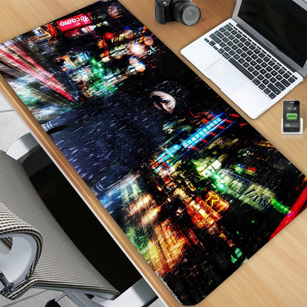 Pixel City art desk pad