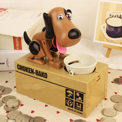 Coin money box dog robot