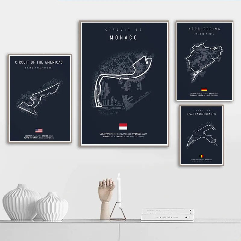 F1 Circuit Canvas Painting