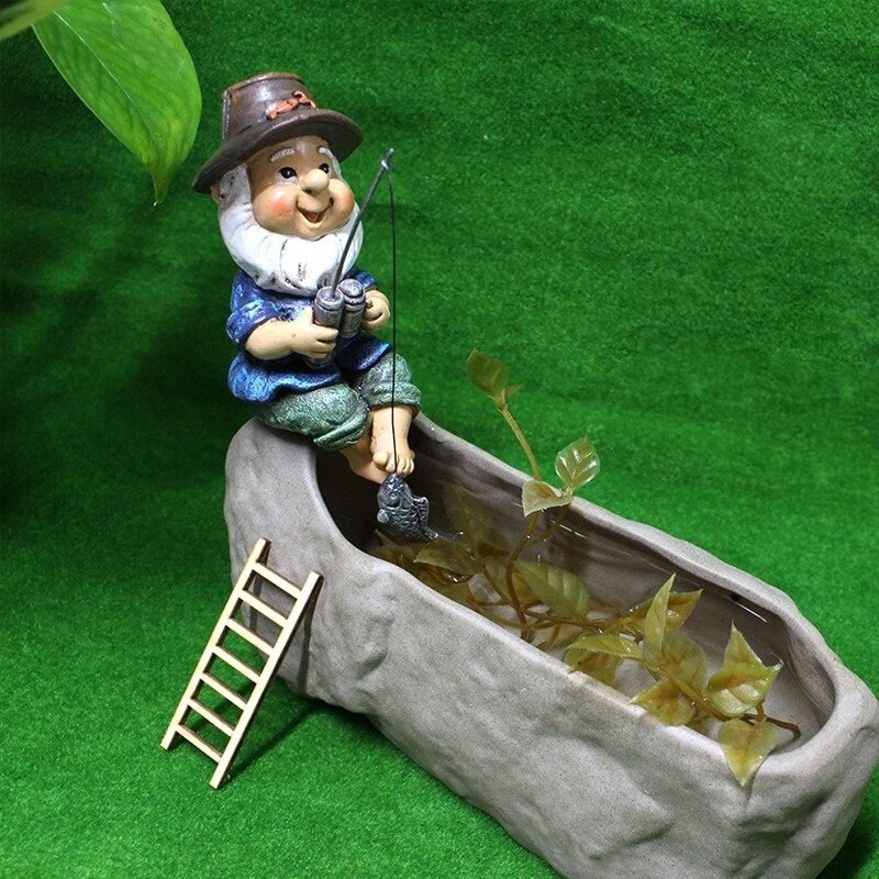 Gnome Fisherman Ornament