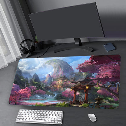 Pixel City art desk pad