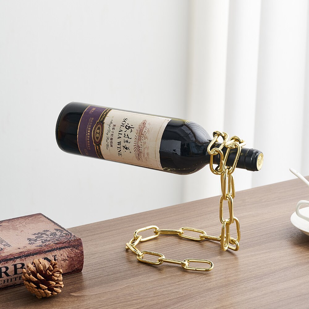 Wine Bottle Holder Suspended Iron Chain