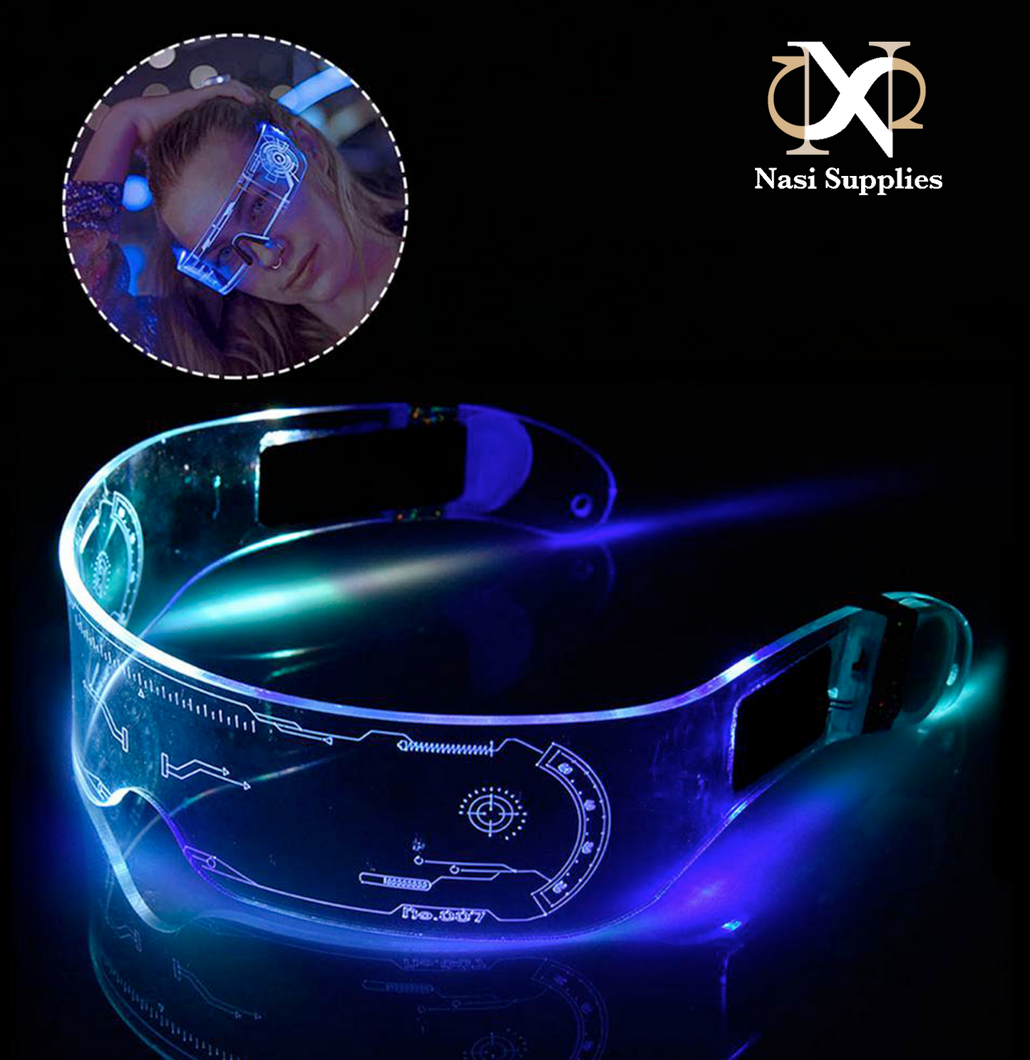 LED Glowing Rave Glasses