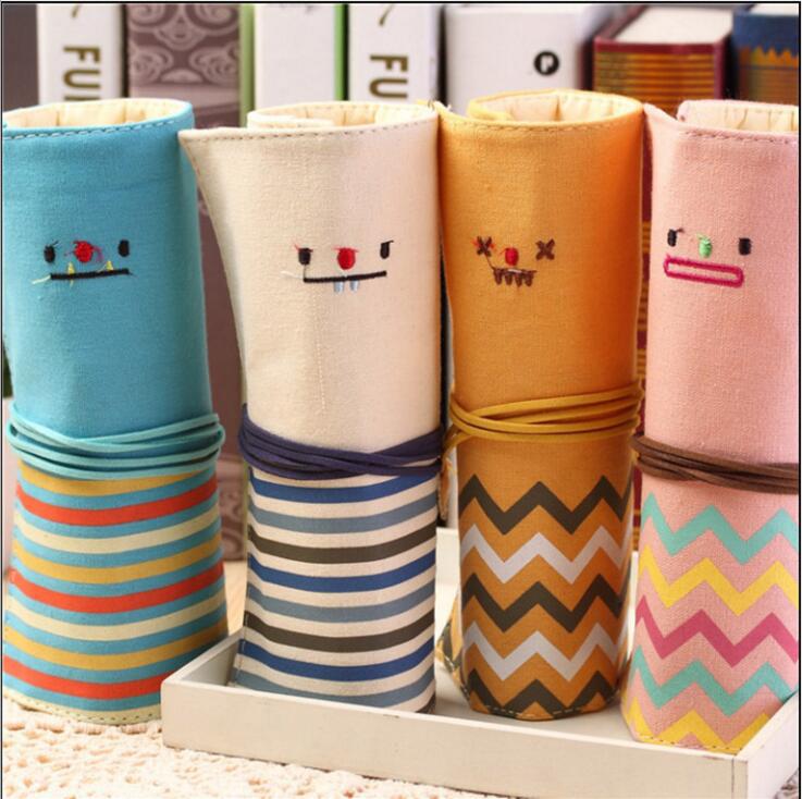 Fashion Smiley Roll Pencil Bag