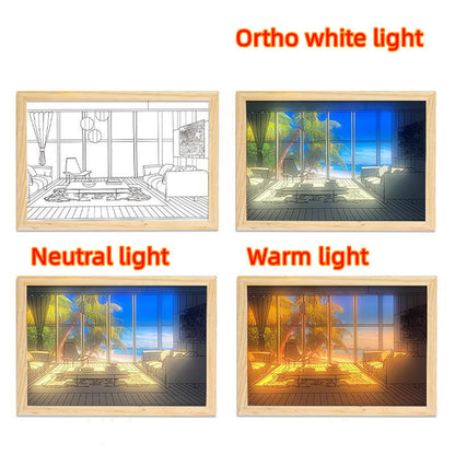 Painting/Drawing with Simulated Night Light Sunshine