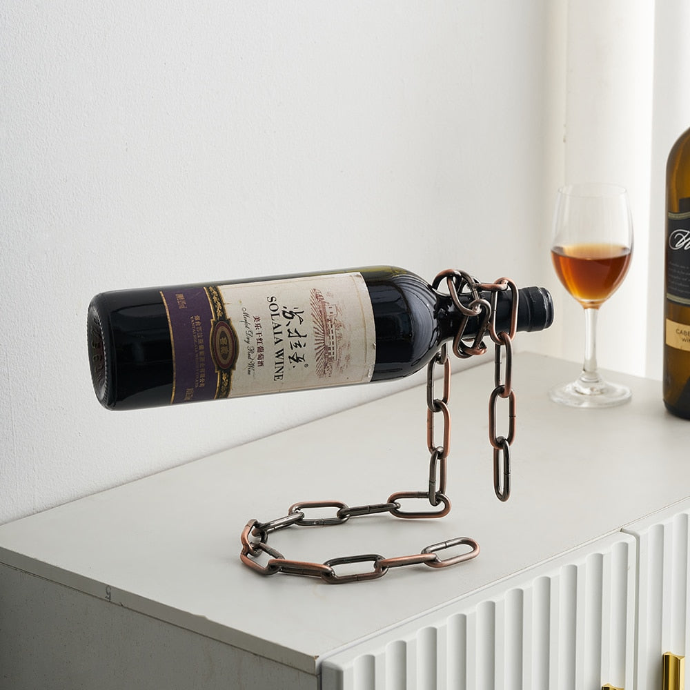 Wine Bottle Holder Suspended Iron Chain