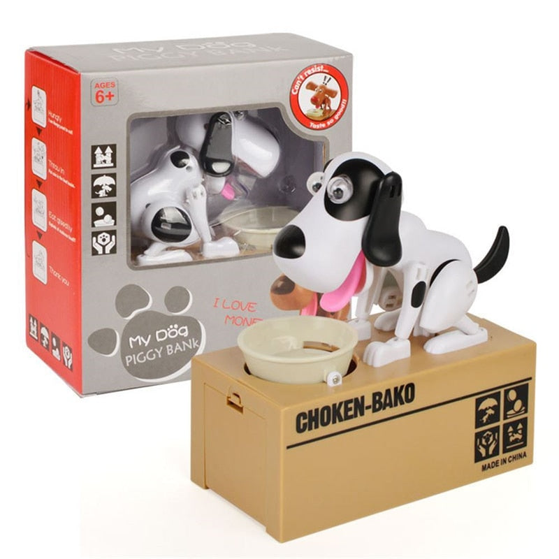 Coin money box dog robot